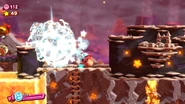 Ice Kirby defeats Shield Guard.