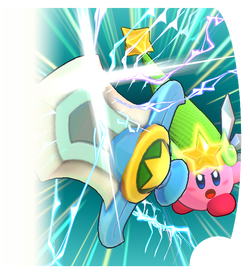 Kirby na sua forma Ultra Sword. Fonte