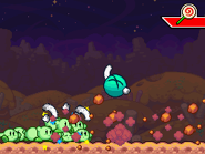 The Kirbys defeat Clanksprout with Invincible Candy.