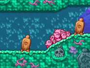 The Kirbys find graves that Gravey disguises himself as.