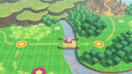 Kirby travels across the level map.