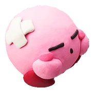 Kirby wearing a bandage