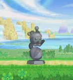 A stone statue of Marx's first form in Kirby's Return to Dream Land