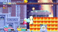 Water Kirby puts out Fire Blocks.