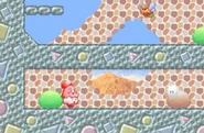 Kirby explores a dusty ridge with ChuChu.