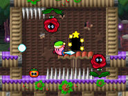 Fighting two Roselys inside of a rotted tree.