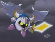 Meta Knight appears with his wings for the only time in the anime.