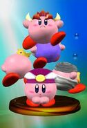 Trofeo de Melee donde se ve a Zelda Kirby