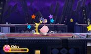 Kirby hits Ghost Gordo, taking damage.