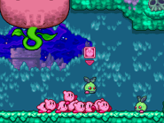 A Kirby turns into a Zombon.