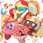 Kirby Twitter fifth Anniversary artwork