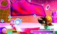 Kirby luchando contra Cornucasco en El verdadero coliseo.