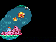 Fire Bubble iluminando una habitación oscura.