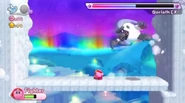 Kirby battling Goriath EX.