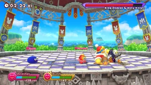 Imposter Meta Knight is stuck in the ground.