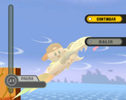 Momento donde la gorra es visible en Kirby Air Ride.