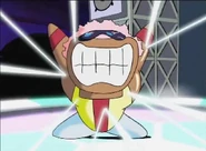 Max Flexer about to explode due to Mike Kirby's horrible singing.