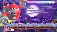Kirby en la fase 6 del modo extra, luchando con HR-D3
