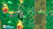 Magolor dodges the Gigatzo fireballs