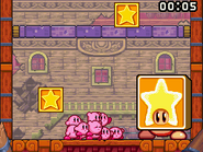 The Kirbys battle Block Waddle Dee. (Stage 7)