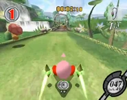 Kirby nearing the bridge.