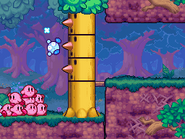 A Kirby is hurt by a spike.