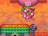 Ten Kirbys pull on a "10" turnip.