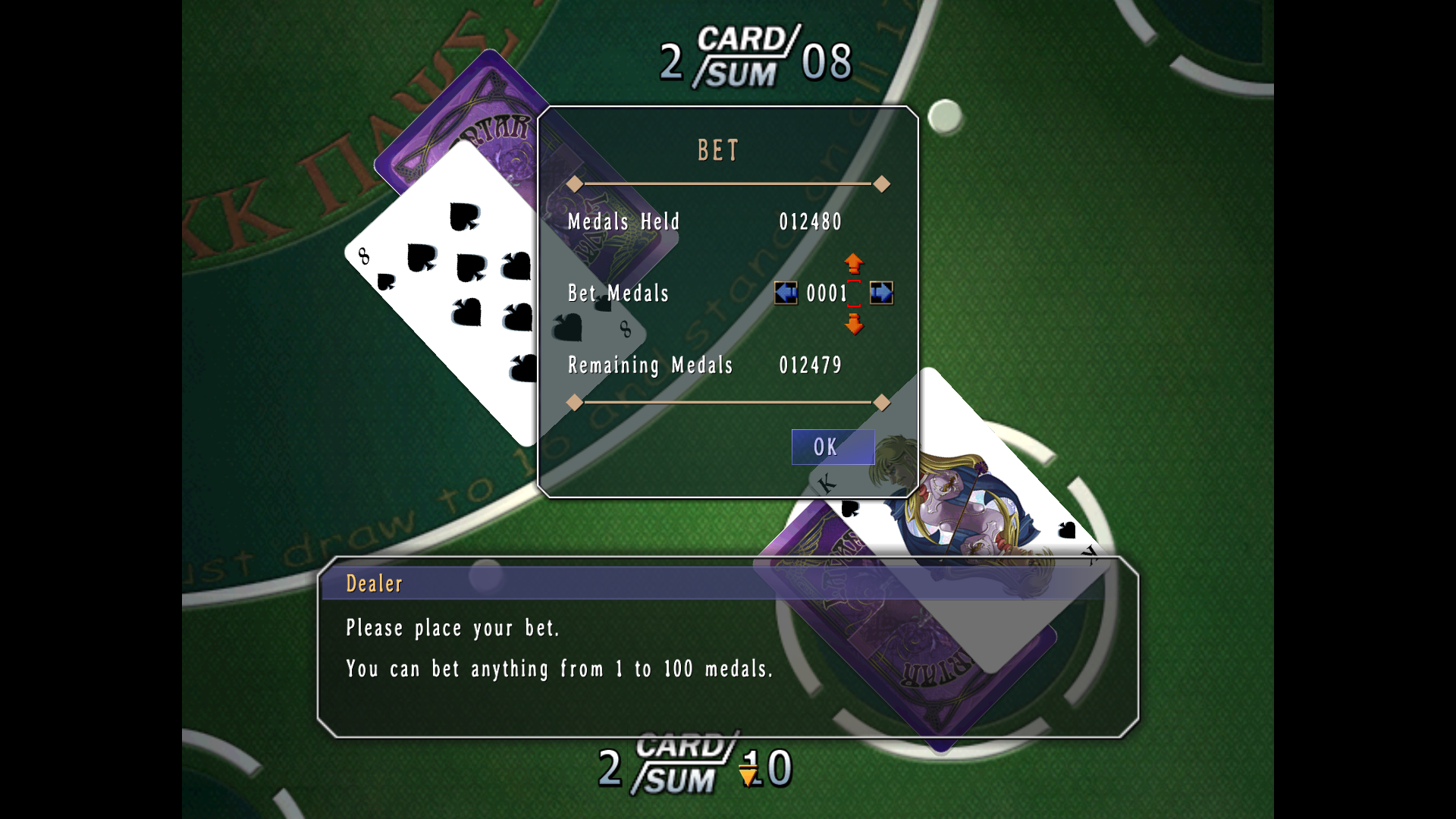 Blackjack betting and casino gamble conceptual idea with diamonds