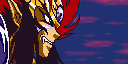 Demon God Zenki screams at Goura.