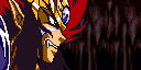 Demon God Zenki screaming at Karuma