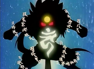 Chibi Zenki transforming into his Demon God form