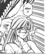 In the final panel before her death, the similarities between her manga and ingame selves' appearance become obvious.