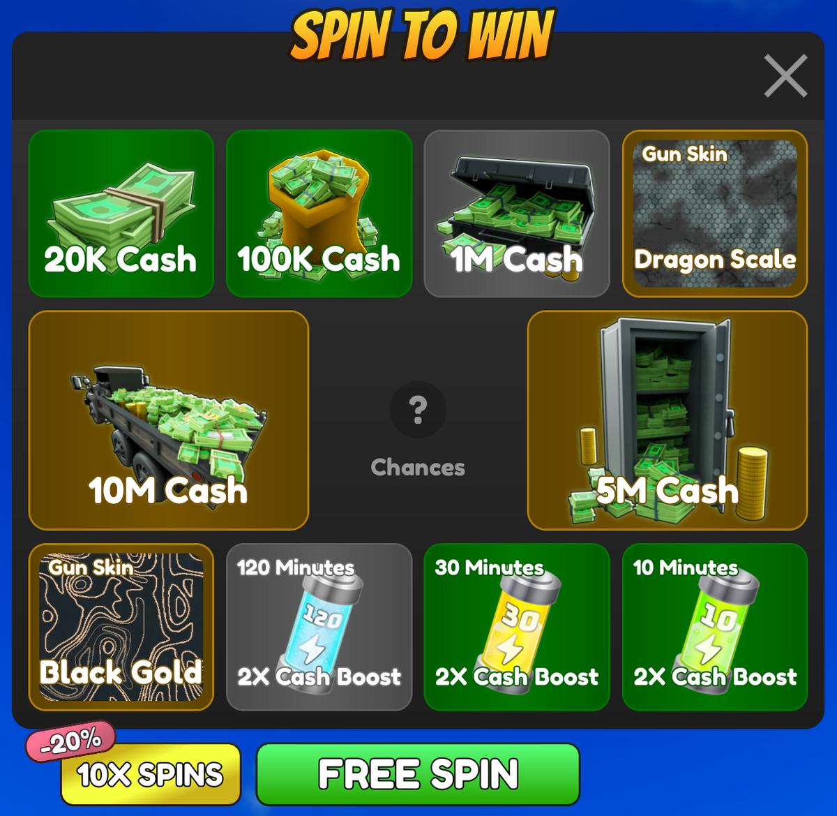 Redeem 2 New Code and Got New Lucky Wheel Spin Fighters [Ten] in