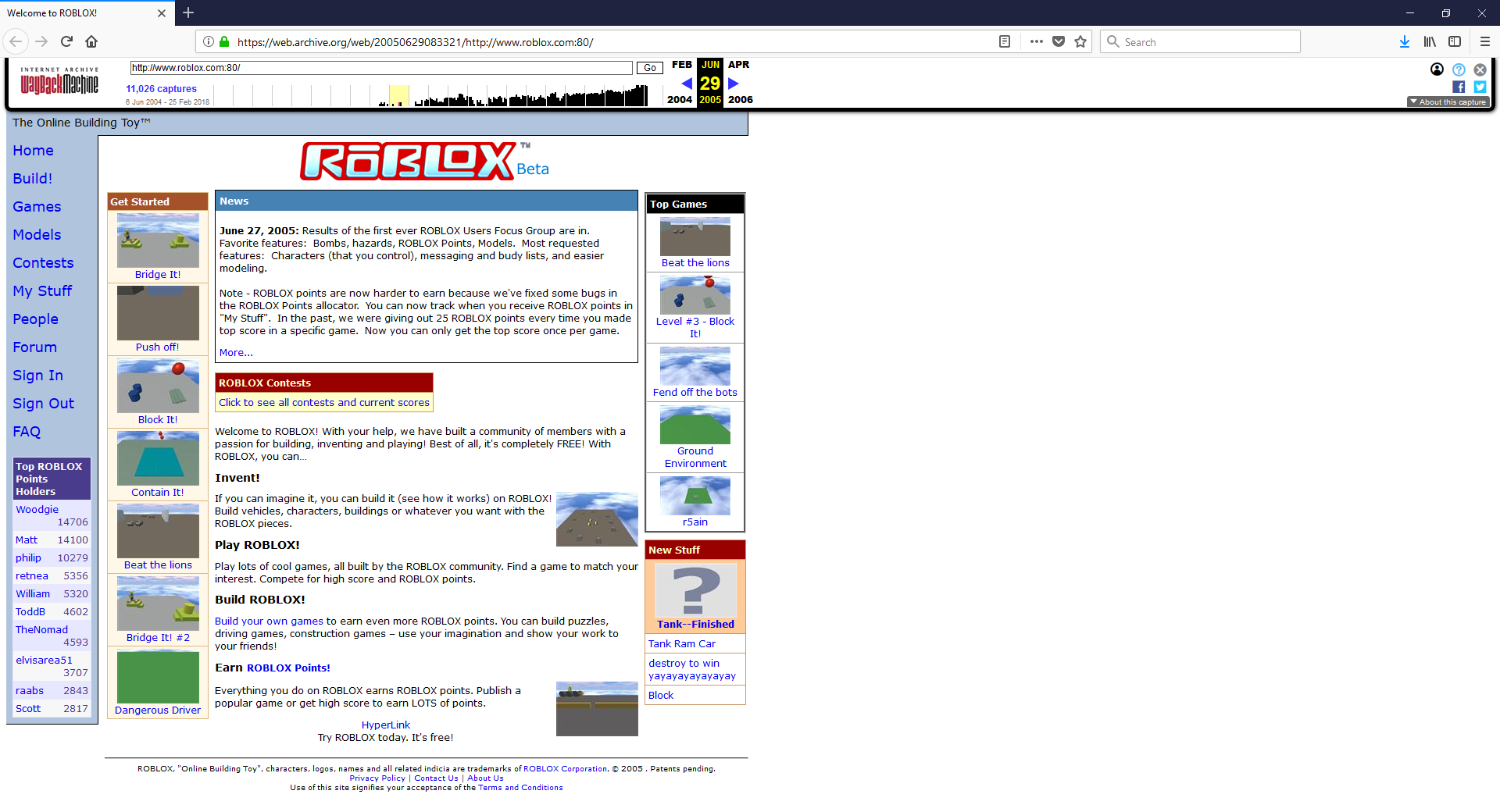 Roblox 2005 Klasky678 Wiki Fandom - wayback time machine roblox