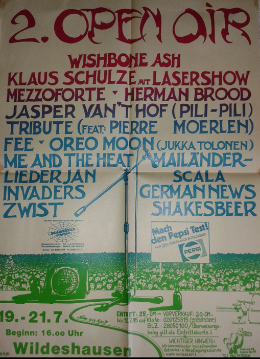 1985 07 20 2 Open Air Festival Wildeshausen Germany Klaus Schulze Wiki Fandom