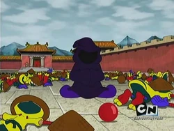 Dodgeball Wizard defeating a Dodgeball Army in the Temple of Dodgeball