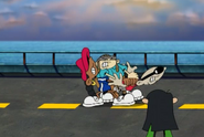 ...Numbuh 1 tries to go after him, but he is then held back by the rest of his sector, except by Numbuh 3.