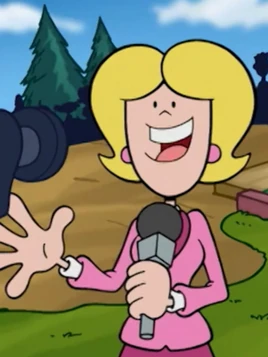 Woman Reporter with Pink Dress