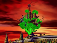 Treehouse turned into broccoli in Operation: I.T.