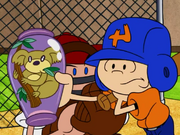 Numbuh 4 catching his mother's vase
