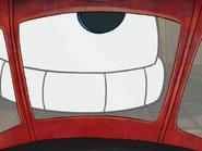 Ground trembling under the Giant Numbuh 3's heavy stomp