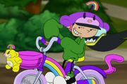 Numbuh 3 on her bike in T.R.I.C.Y.C.L.E..