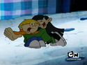 Kuki hugging Wally in N.A.U.G.H.T.Y., after he gave Kuki some French fries.