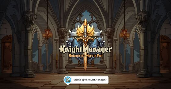 Knight Manager header image, with text Alexa, open Knight Manager