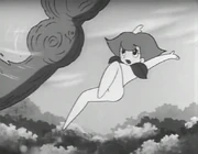 Freru's original design, seen here jumping away from one of Zaboa's tendrils.