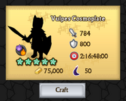 Vulpes Cosmoplate Crafting Stats