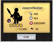 Cost of crafting armor of the bear