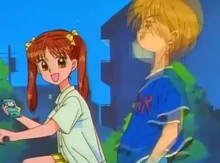 Burutcha in use; Sana giving Akito a buzz.