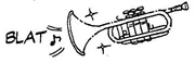 a drawing of a trumpet