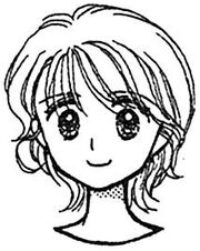 a drawing of Asako smiling neutrally